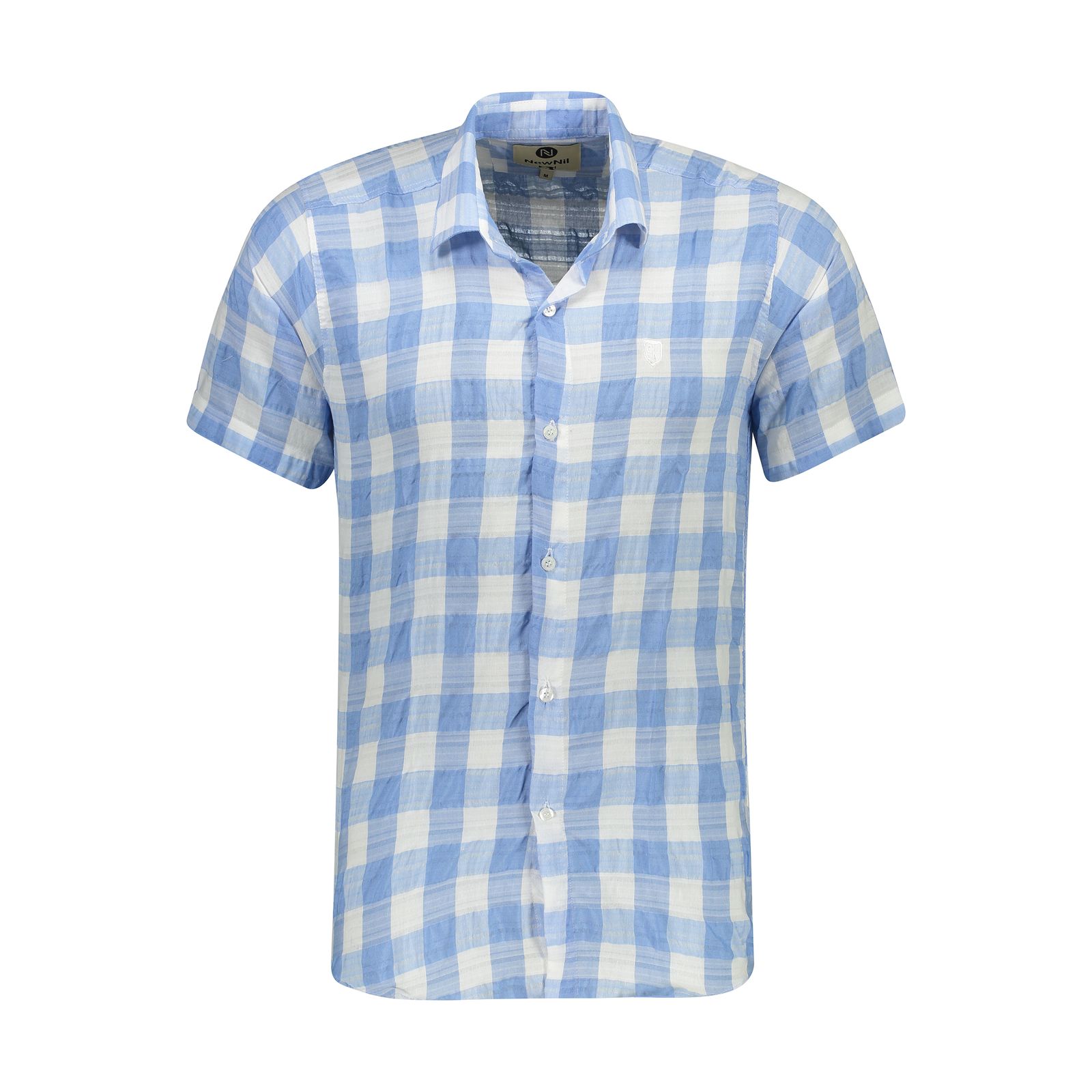 پیراهن آستین کوتاه مردانه نیو نیل مدل PM101-BlueandWhite -  - 1