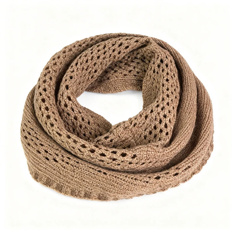 شال بافتنی زنانه مدل حلقه ای