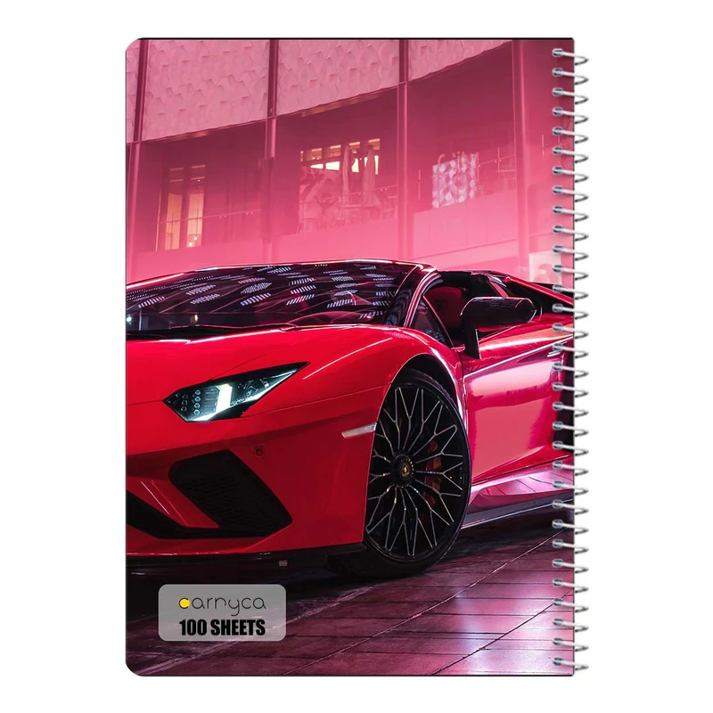 دفتر مشق 100 برگ سیمی کارنیکا طرح لامبورگینی اونتادور Lamborghini Aventador کد 22140