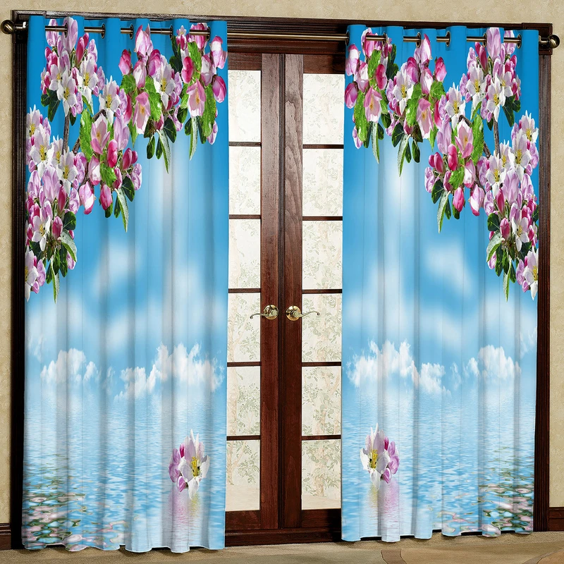  پرده مدل گل دار مخمل پانچی کد 519 سایز 140x280 سانتی متر