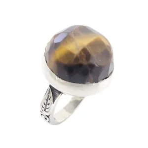 انگشتر نقره مردانه مدل چشم ببر تراش جواهری کد 5876609