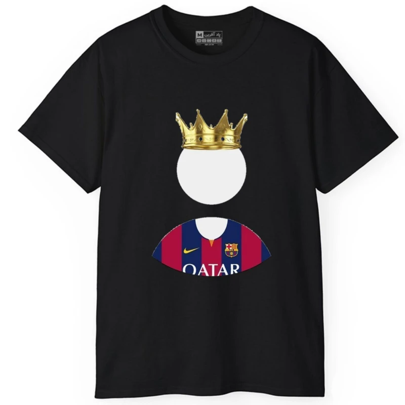 تی شرت آستین کوتاه مردانه پاد آفرین مدل بارسلونا تاج کد 145