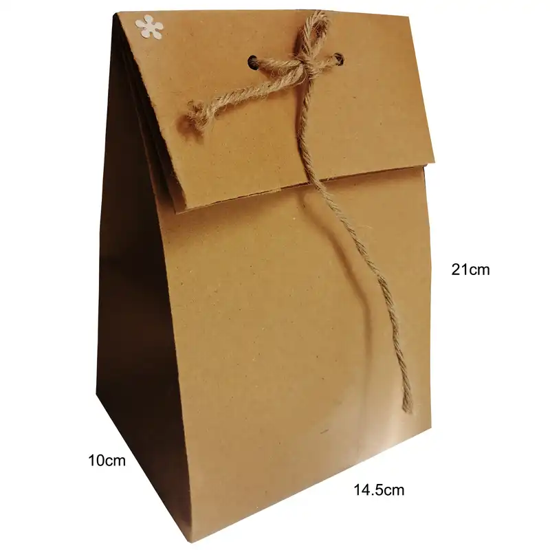 پاکت هدیه مدل کرافت ساده طرح شکوفه تاشو H2 بسته 10 عددی