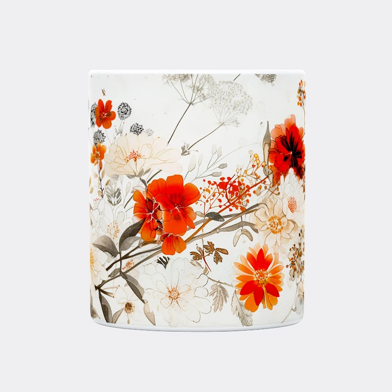 ماگ حس آمیزی طرح گل‌های بهاری کد 102 