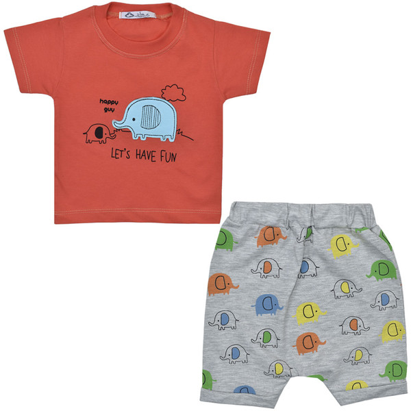 ست تی شرت و شلوارک نوزادی نیروان مدل 2235 -3