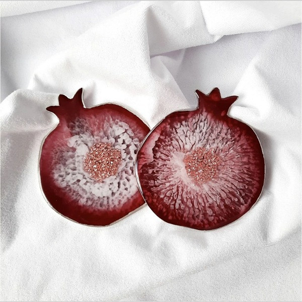 قالب رزین اپوکسی مدل زیر لیوانی طرح انار کد GH -800