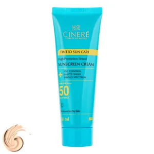 کرم ضد آفتاب رنگی صورت سینره SPF 50 مدل B-Spectrum ‌محافظ در برابر اشعه UVA و UVB مناسب برای انواع پوست حجم 50 میلی‌لیتر