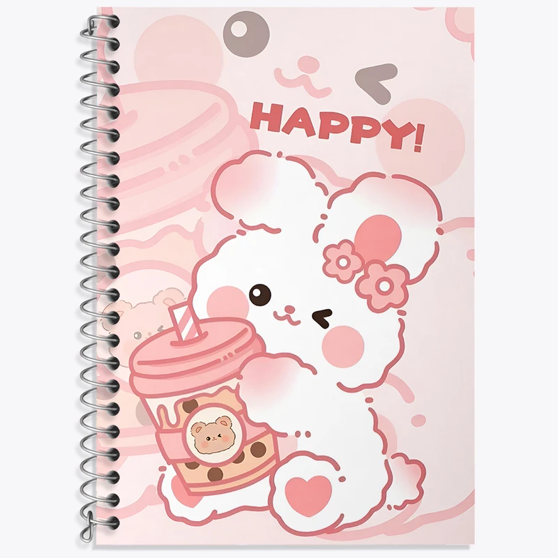 دفتر زبان 50 برگ خندالو مدل دو خط طرح خرگوش کیوت کد N4634