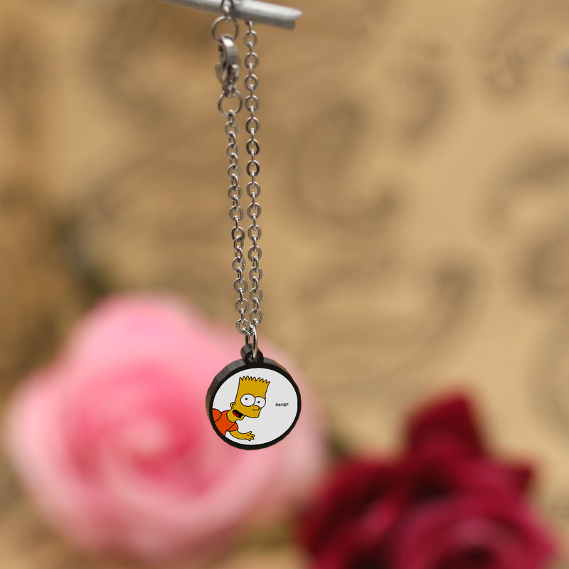 آویز ساعت زنانه ناکسیگو مدل شب تاب طرح بارت سیمپسون کد AW8757