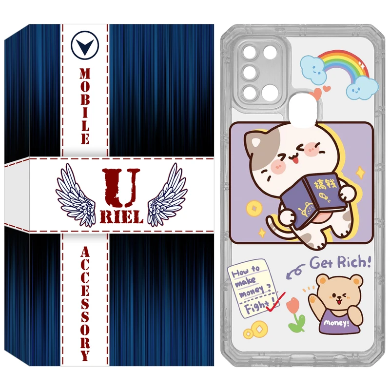 کاور یوریل مدل Clear کد 12 طرح گربه مناسب برای گوشی موبایل سامسونگ Galaxy A21S