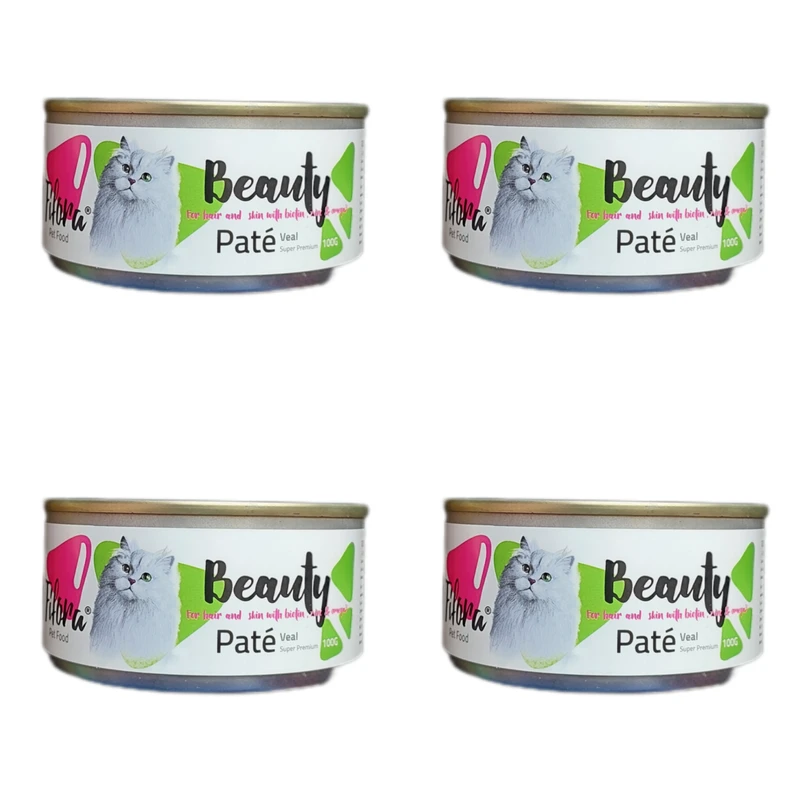 کنسرو غذایی گربه فیفورا مدل BEAUTY Veal Pate مخصوص پوست و مو وزن 100 گرم