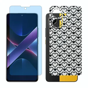 Glass Together model matte anti blue screen protector suitable for Xiaomi Poco X7 Pro mobile phone with back cover sticker