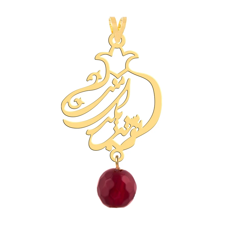 آویز گردنبند طلا 18 عیار زنانه فرشته طرح انار تو شب یلدای منی WNLASZ-000051