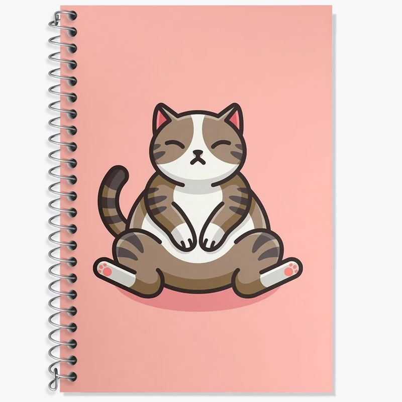 دفتر زبان 50 برگ خندالو مدل سه خط طرح حیوانات بامزه گربه کد 28213