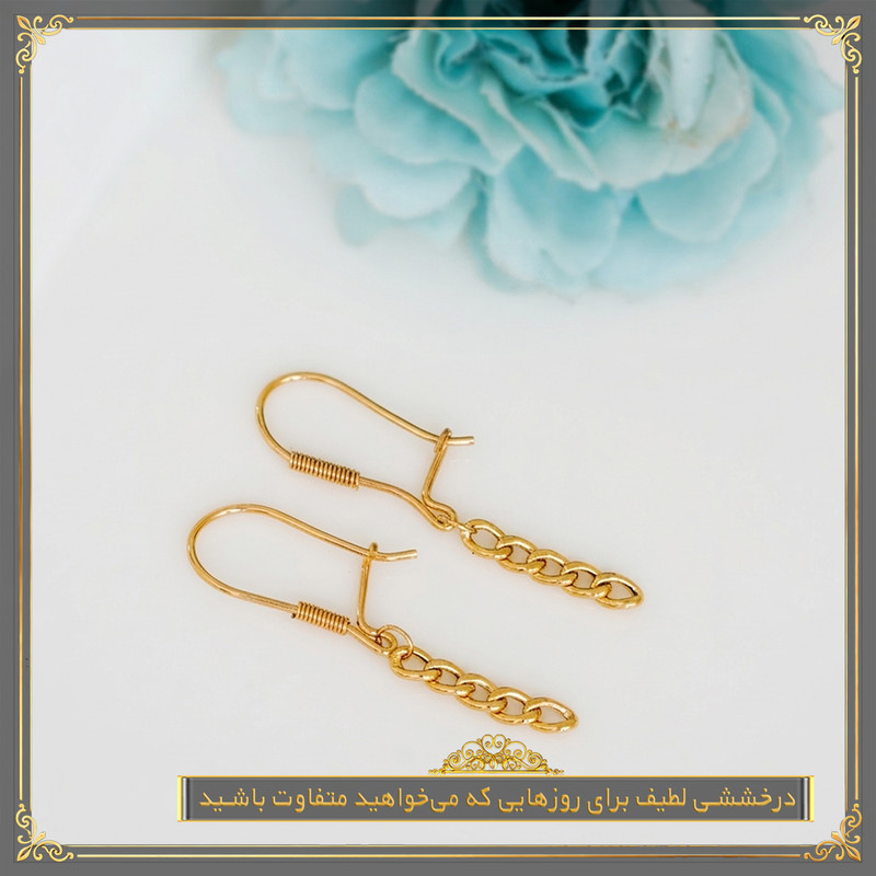 گوشواره آویز طلا 18 عیار زنانه طلای معتمدی مدل پیوند - 5