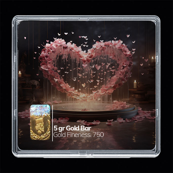 شمش طلا 18 عیار مدوپد مدل قلب کد SG10303