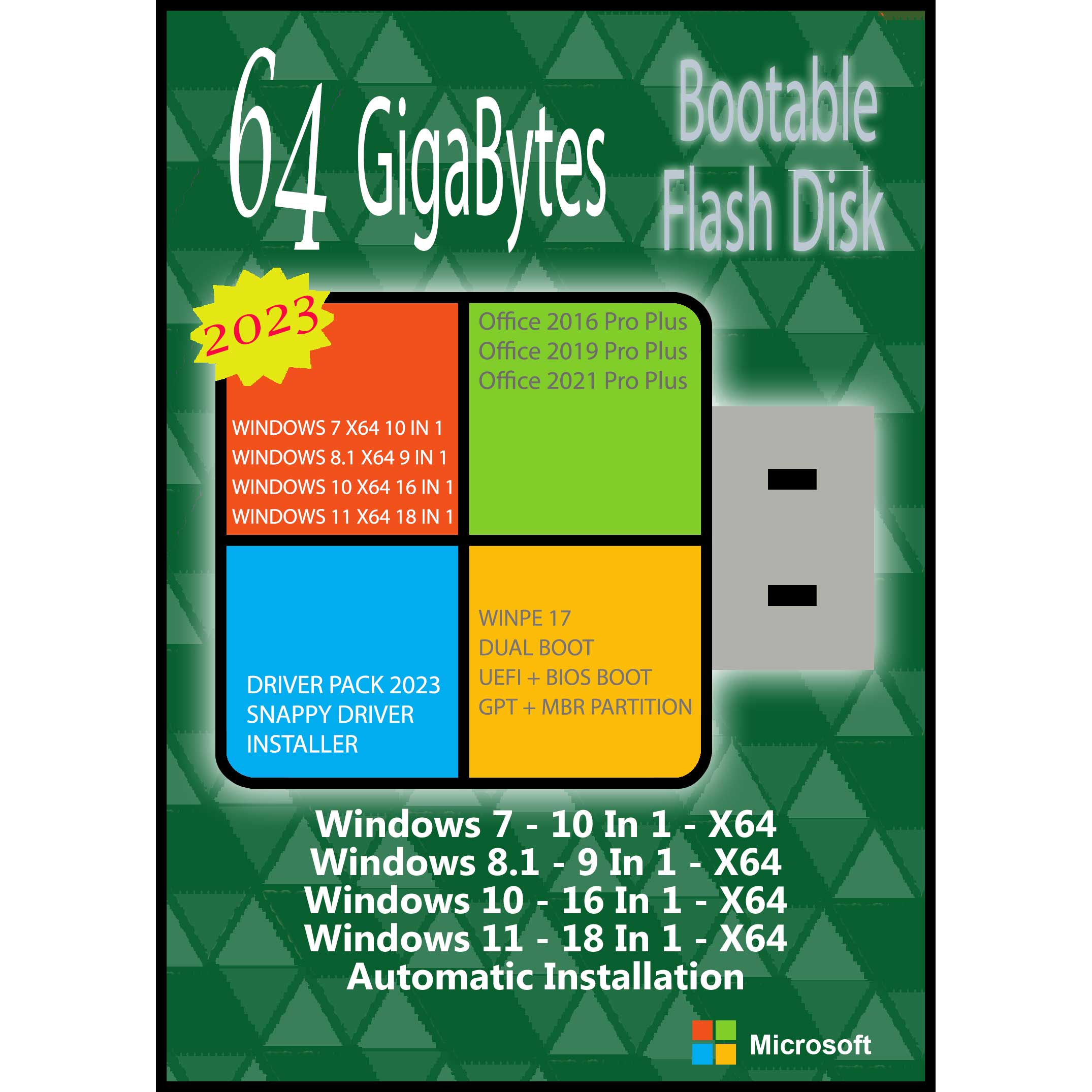 سیستم عامل Windows 7 8.1 10 11 AIO 53in4 X64 2023 - Driver Pack 2023 - Office 16-19-21 نشر مایکروسافت