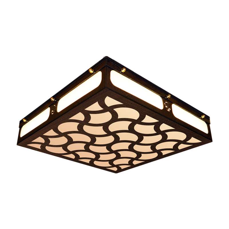 لوستر سقفی وودلایت طرح لوتوس مربع