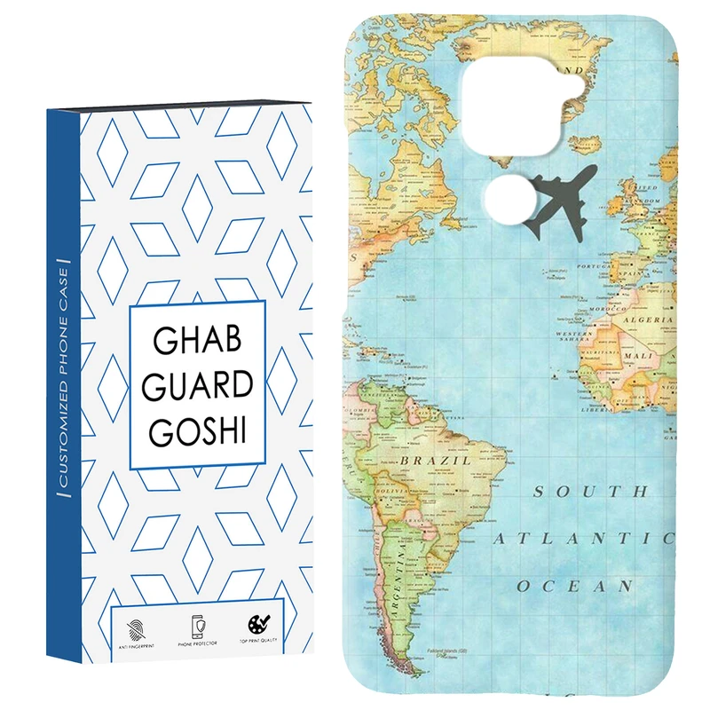 کاور قاب گارد گوشی طرح نقشه جهان کد Dimo-057 مناسب برای گوشی موبایل شیائومی Redmi Note 9 4G