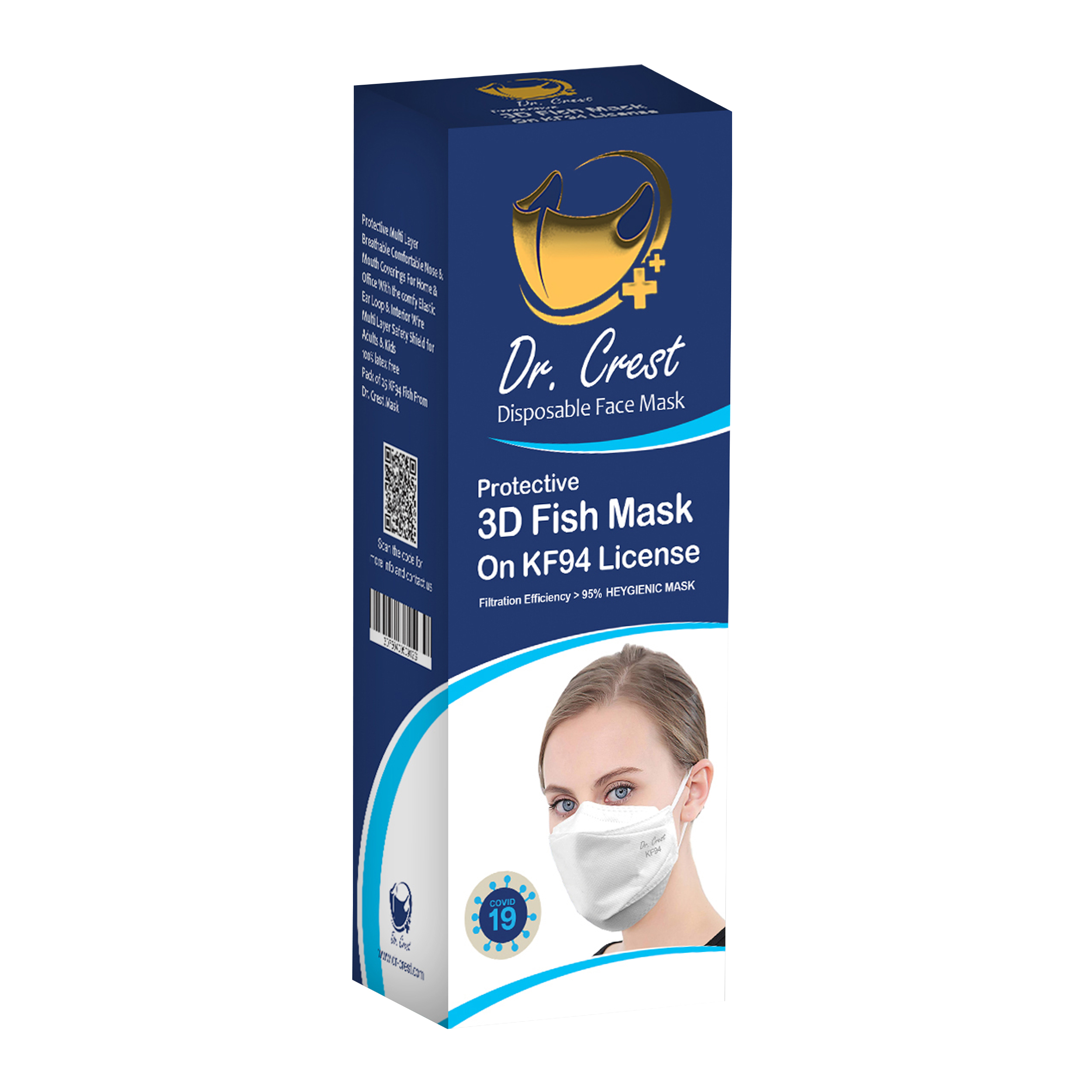 ماسک تنفسی دکتر کرست مدل Drc-3D-25 بسته 25 عددی