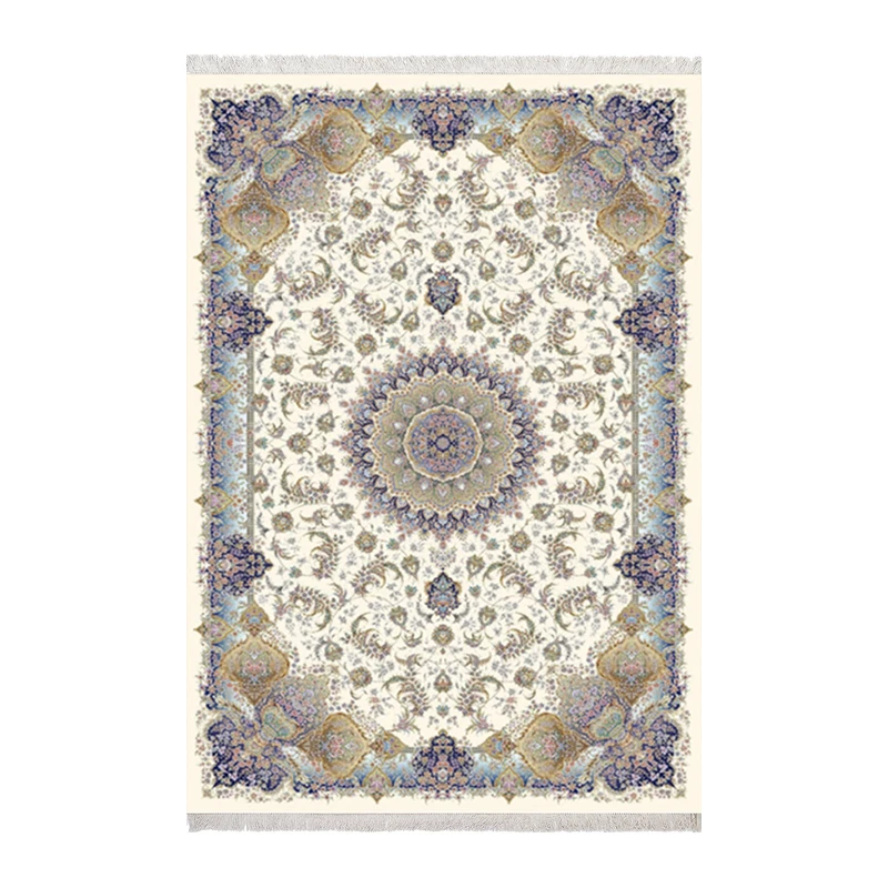 فرش ماشینی زانیس مدل فانتزی طرح نئو کلاسیک زمینه کرم