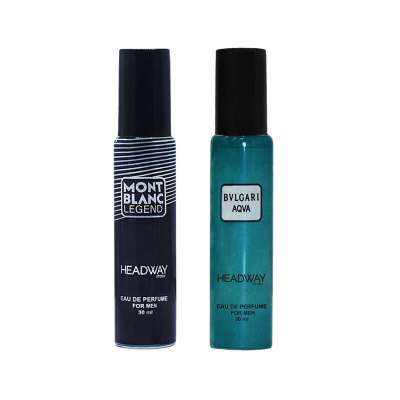 عطر جیبی مردانه هدوی استوری مدل مون بلان لجند و آکوا بولگاری حجم 30 میلی لیتر مجموعه 2 عددی