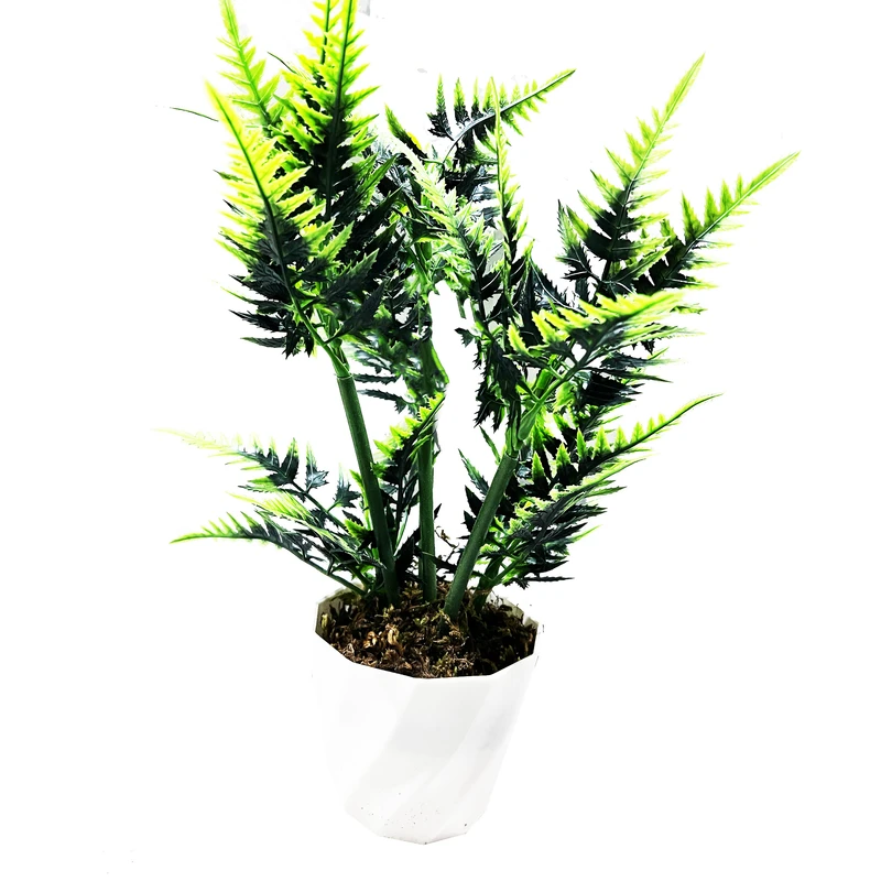 گلدان به همراه گل مصنوعی مدل کاجی کد 66