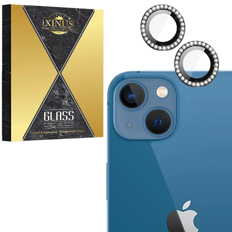 محافظ لنز دوربین شیشه‌ای ژینوس مدل RINX مناسب برای گوشی موبایل اپل iPhone 13