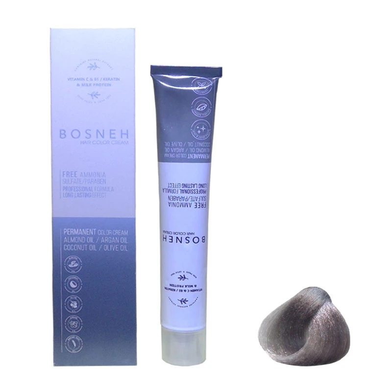 رنگ مو بوسنه مدل FREE AMMONIA شماره 9.1 حجم 100 میلی لیتر رنگ بلوند دودی خیلی روشن