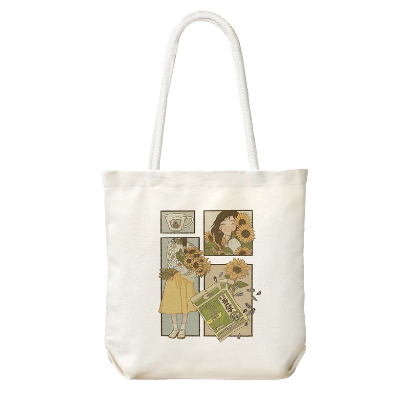 ساک خرید شادیت مدل دختر و گل آفتابگردان کد241