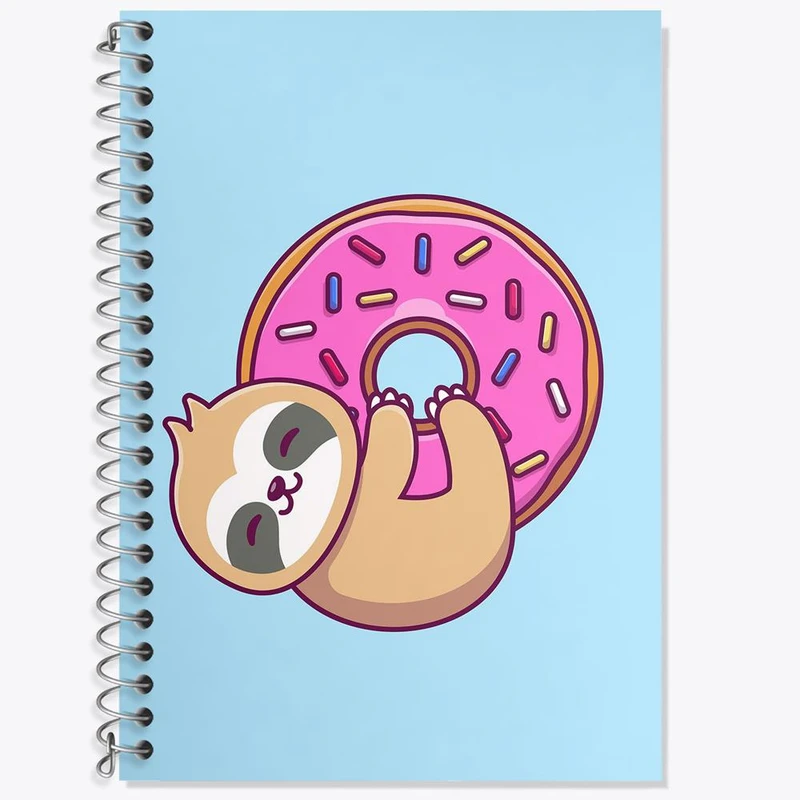 دفتر زبان 50 برگ خندالو مدل دو خط طرح تنبل کد 26195