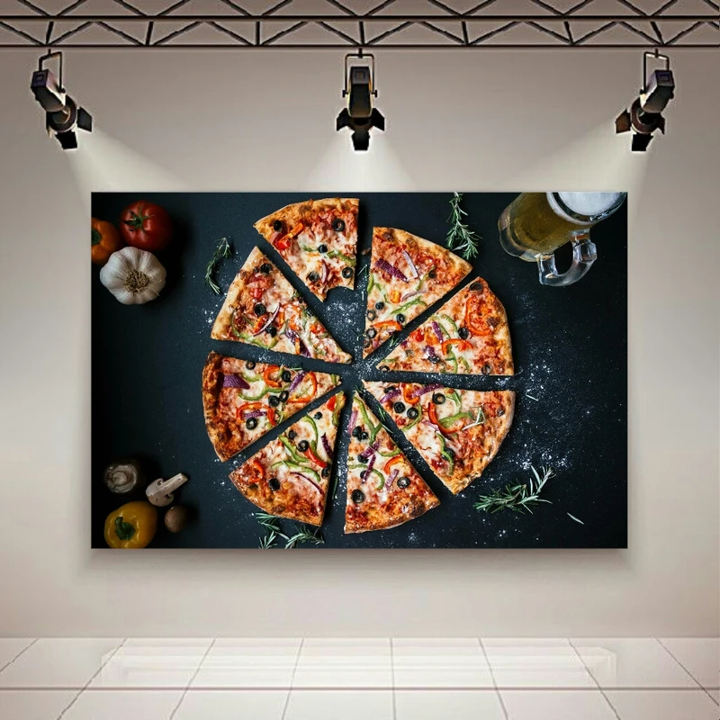 پوستر پارچه ای مدل فست فود طرح پیتزا کد SDP1462