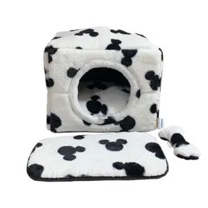 جای خواب سگ و گربه میرال پت طرح میکی‌موس به همراه تشک باکس و استخوان بازی