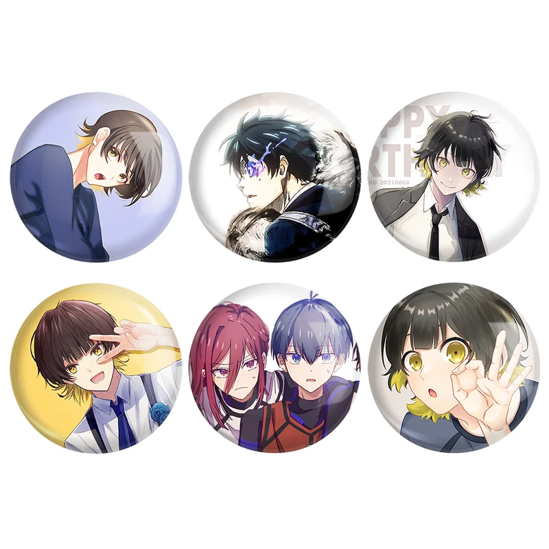 مگنت خندالو طرح انیمه بلو لاک Blue Lock کد 1533A مجموعه 6 عددی