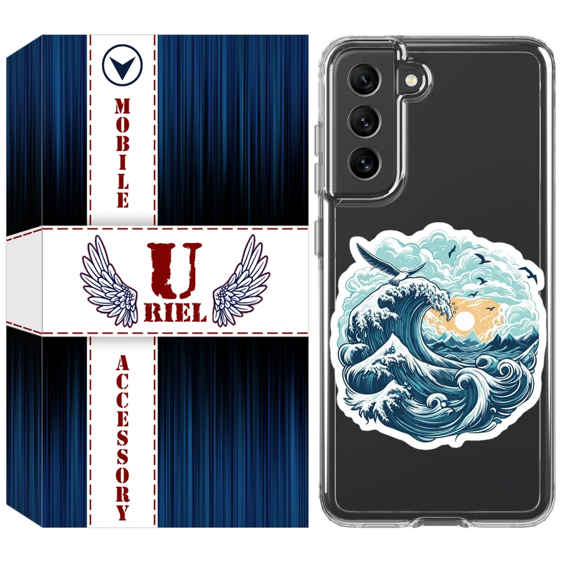 کاور یوریل مدل Clear کد 99 طرح موج دریا مناسب برای گوشی موبایل سامسونگ Galaxy S21 FE