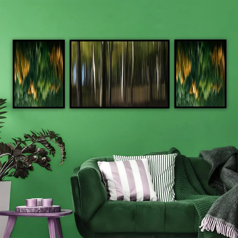 تابلو بکلیت طرح نقاشی طبیعت مدل شاین اکلیلی B-707 مجموعه 3 عددی