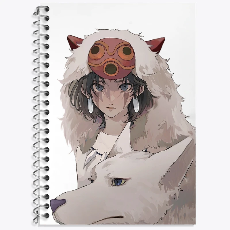 دفتر زبان 50 برگ خندالو مدل دو خط طرح سان انیمه پرنسس مونونوکه کد 34122