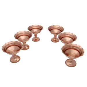 بستنی خوری مسی  طرح لاله کد 23 مجموعه 6 عددی