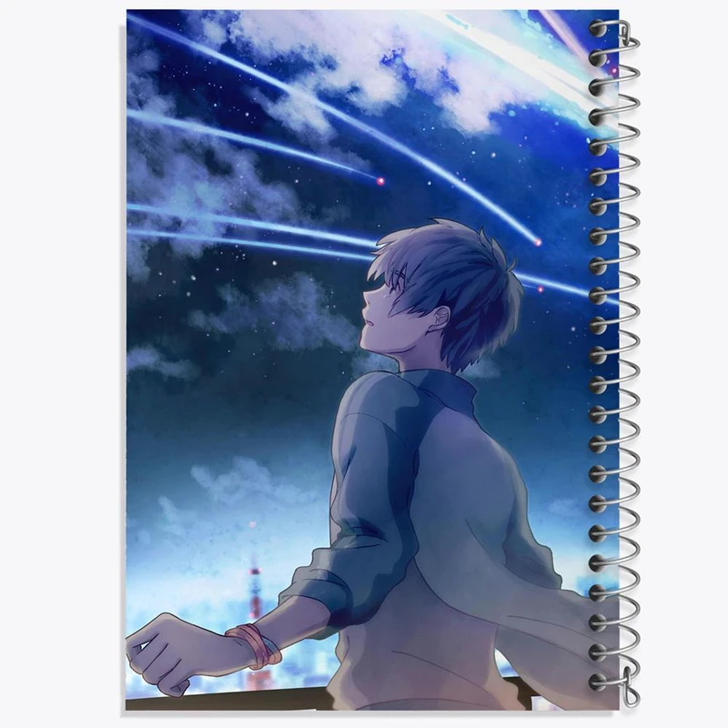 دفتر شطرنجی 50 برگ خندالو طرح تاکی تاچیبانا انیمه یورنیم Your Name کد 16273