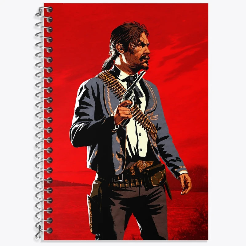 دفتر زبان 50 برگ خندالو مدل دو خط طرح بازی رد دد (Read dead) کد F738