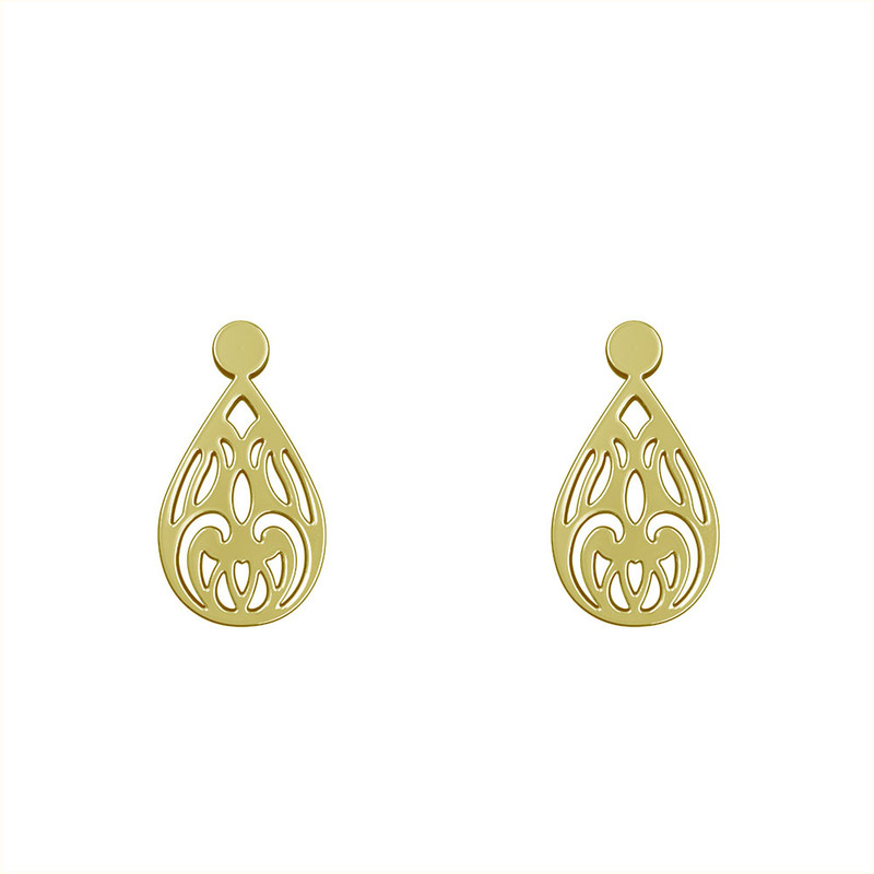 گوشواره طلا 18 عیار زنانه مدوپد مدل هندسی کد GA1-11763