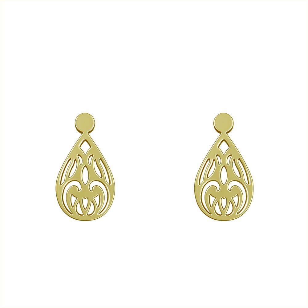 گوشواره طلا 18 عیار زنانه مدوپد مدل هندسی کد GA1-11763 -  - 2