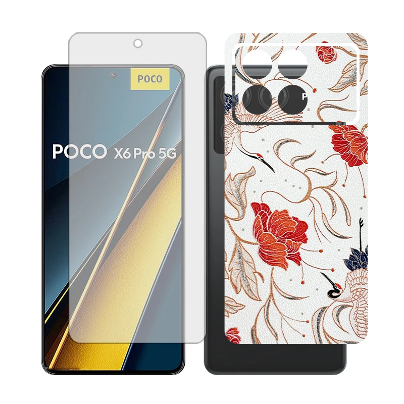 محافظ صفحه نمایش شفاف گلس مدل Together مناسب برای گوشی موبایل شیائومی Poco X6 Pro به همراه برچسب پوششی پشت گوشی 
