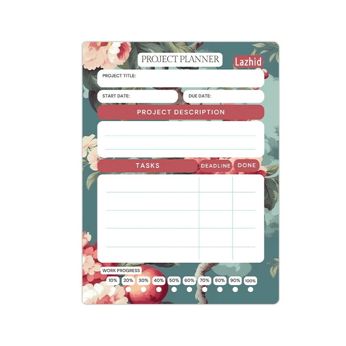 تخته وایت برد لاژید مدل برنامه ریزی پروژه سایز 14x18 سانتی متر