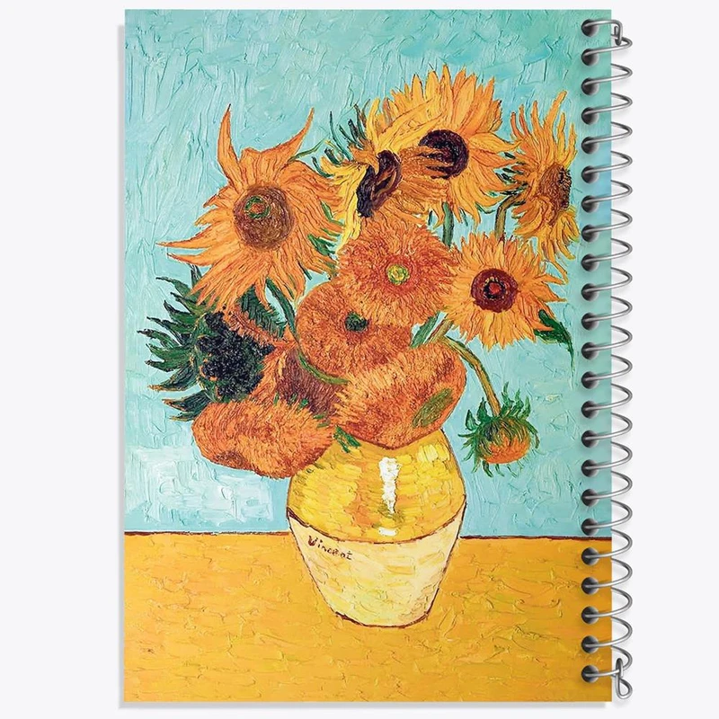 دفتر نقاشی 50 برگ خندالو مدل گل های آفتابگردان ونگوگ کد 3730