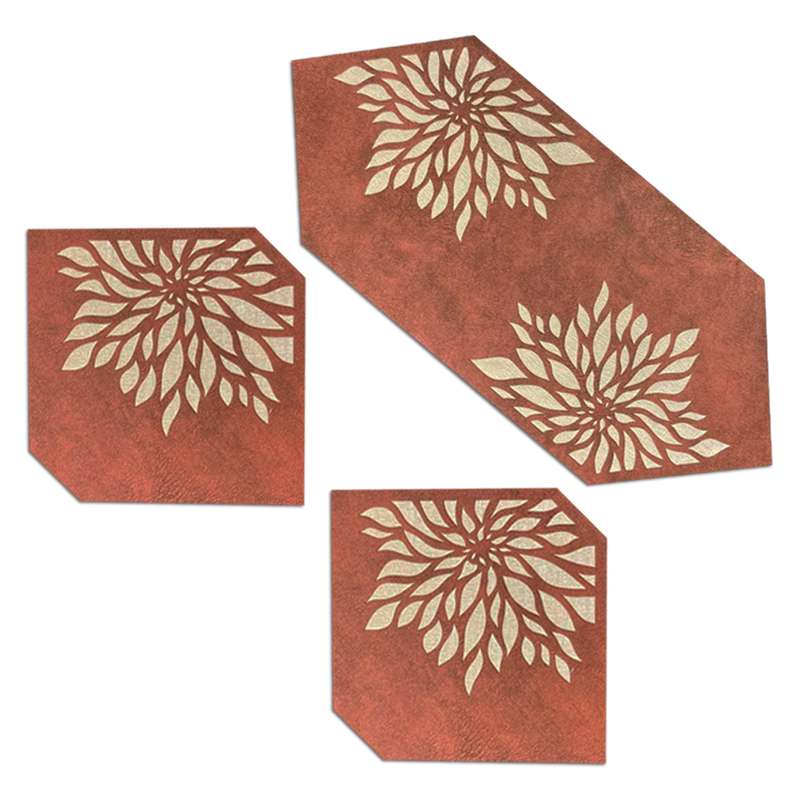 ست  رومیزی 3تکه مدل مخمل دولایه کد M8