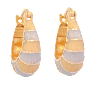 گوشواره حلقه‌ای طلا 18 عیار زنانه طلای مستجابی مدل کشکولی آذر کد E118