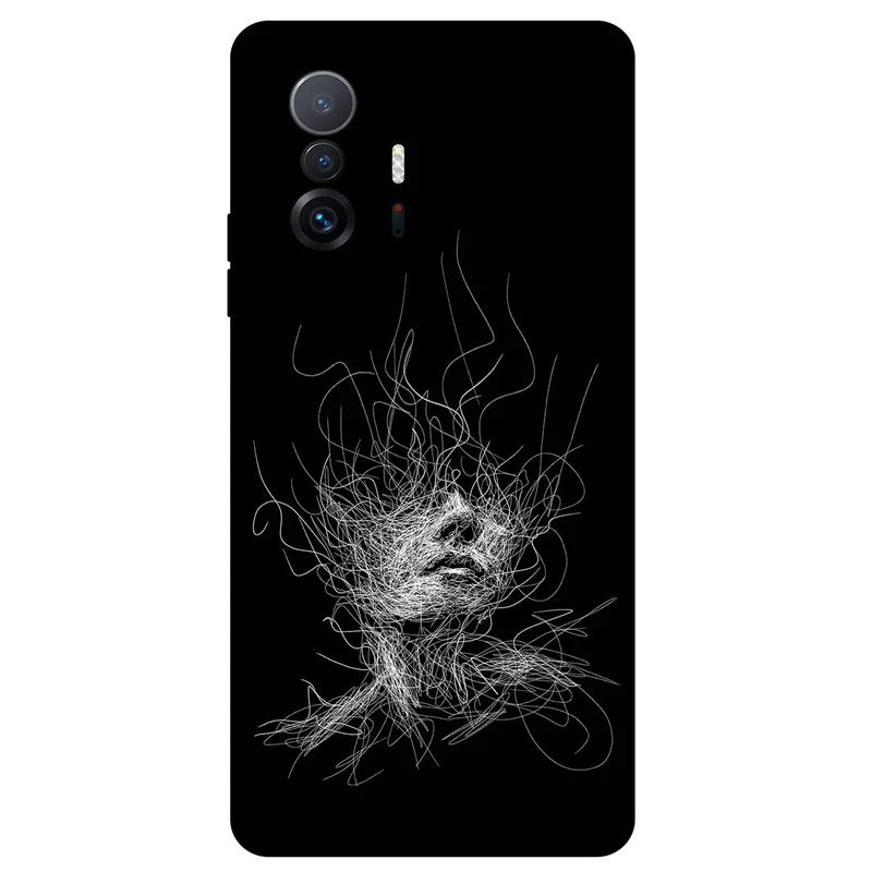 کاور مگافون طرح اسکچ صورت مدل 7423 مناسب برای گوشی موبایل شیائومی Mi 11T / Mi 11T Pro