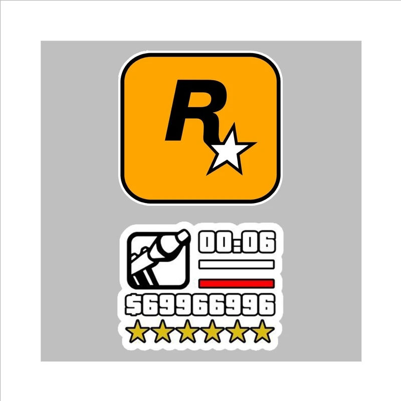 استیکر لپ تاپ و موبایل گوفی طرح راکستار گیمز مجموعه 2 عددی 
