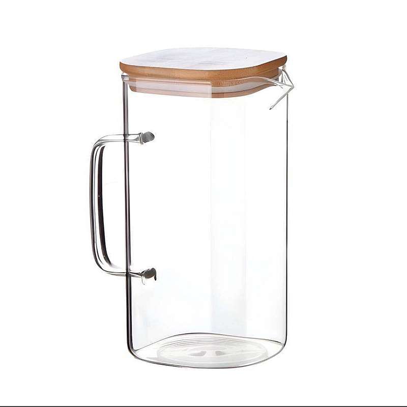 پارچ مدل مکعبی درب بامبو کد 2000 پارچ مدل مکعبی درب بامبو کد 2000